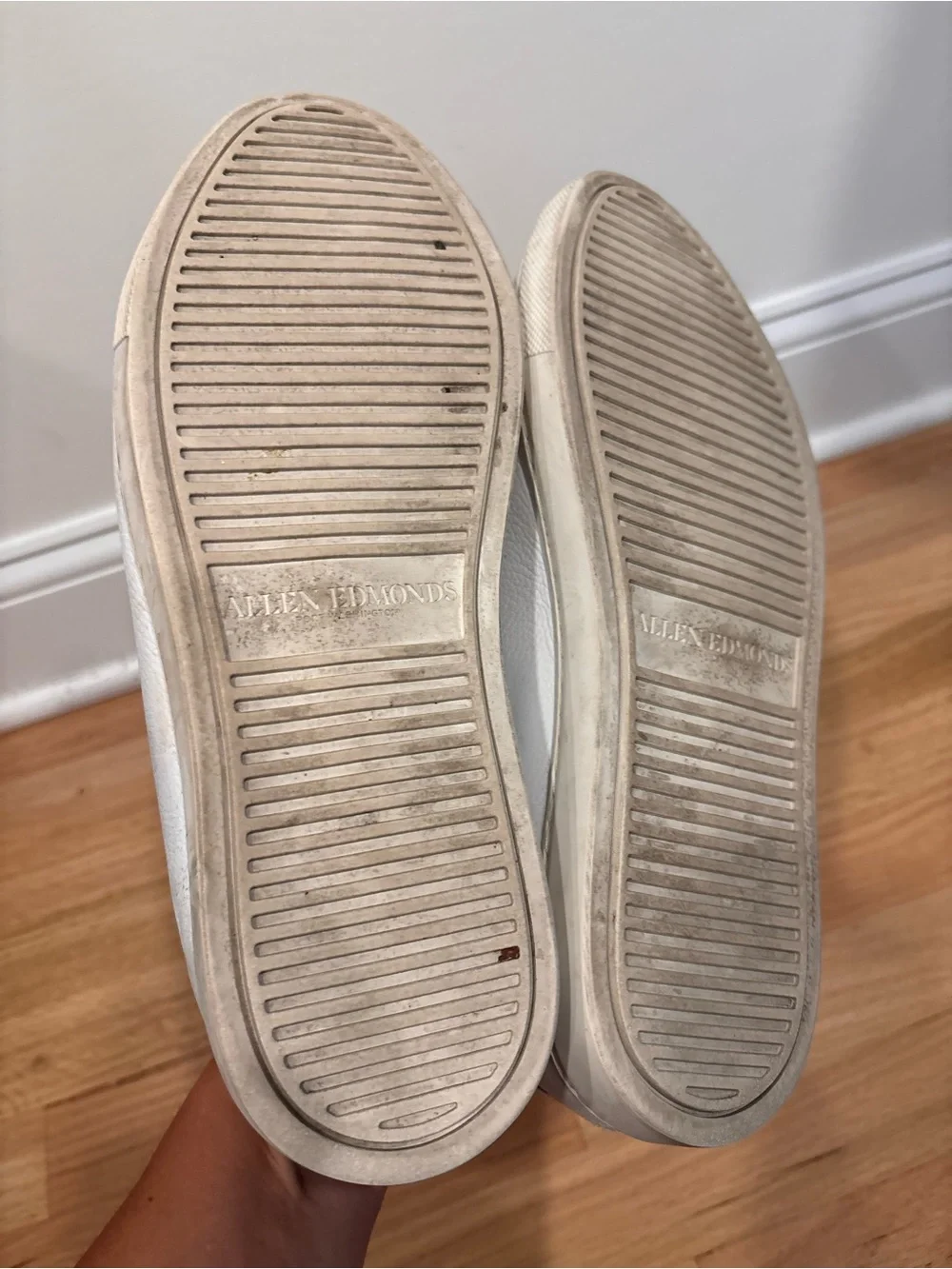 Allen Edmonds Courtside low-top leather sneakers in white size men's 9.5